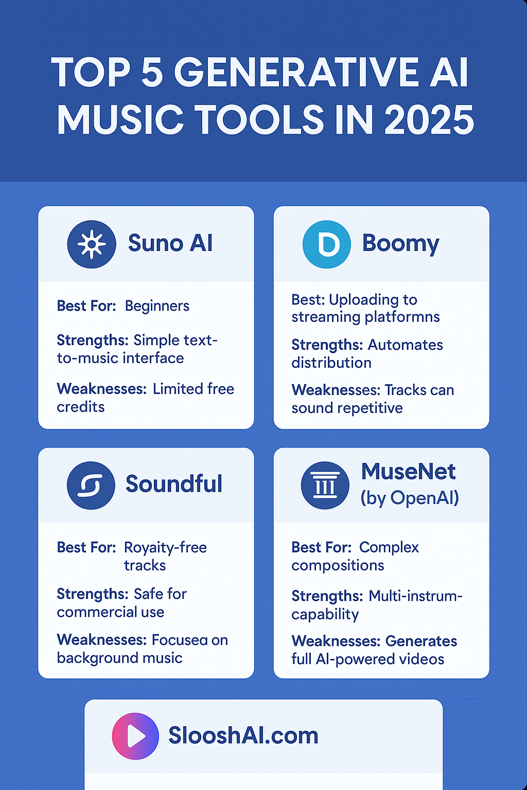 AI Music Tool Comparison Chart